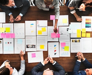 Group of diverse business people are having a meeting