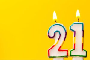 birthday candles for the number 21